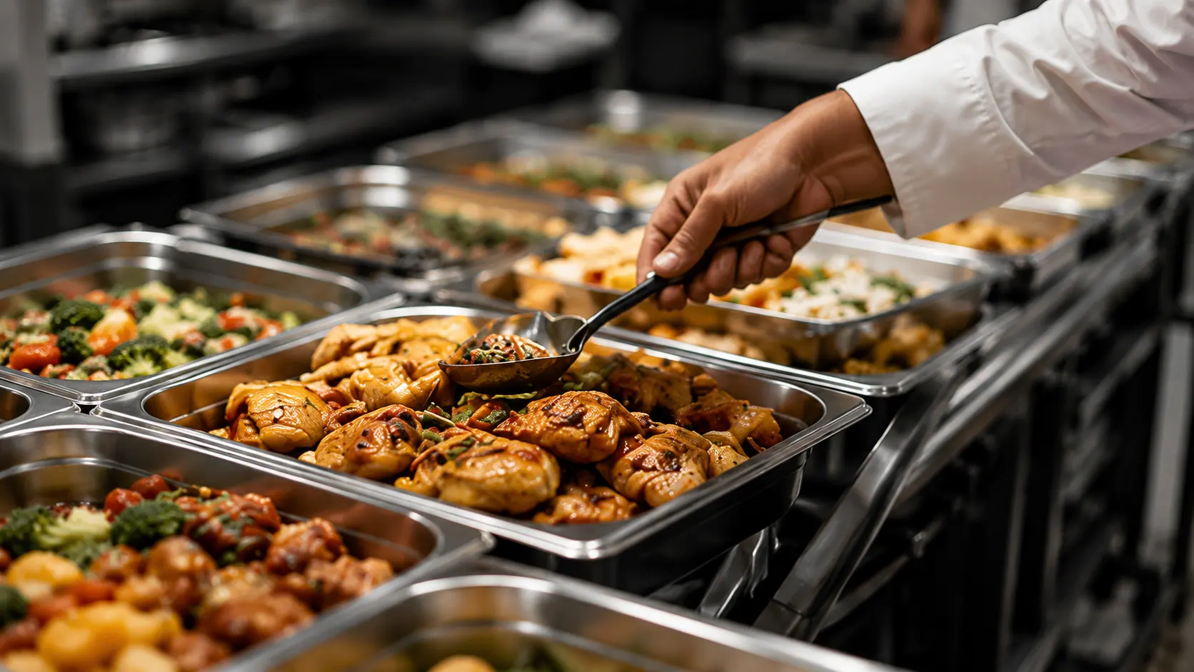 Servida de refeições em restaurante corporativo