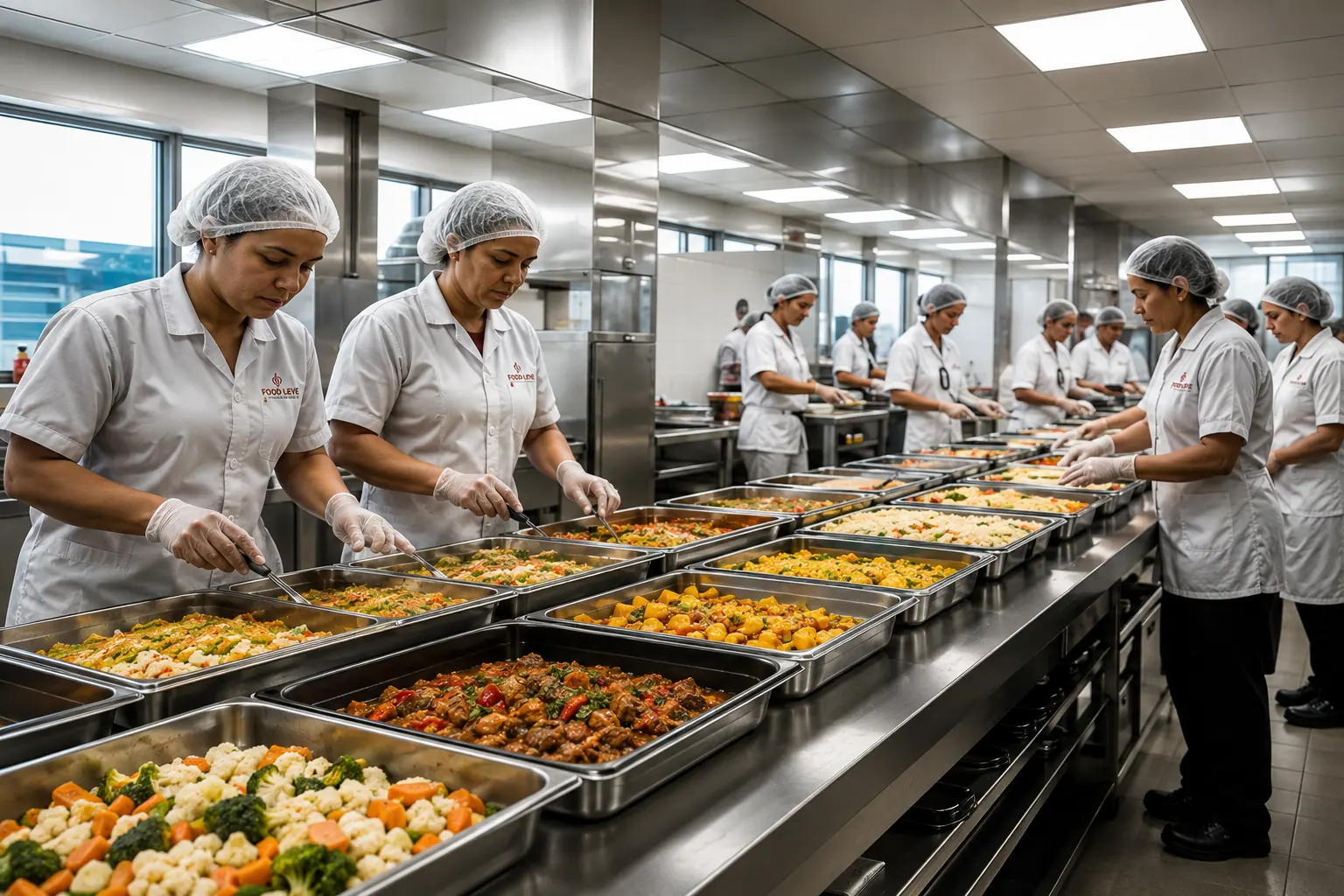 Equipe da Food Leve operando o restaurante de uma empresa
